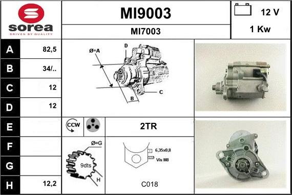 SNRA MI9003 - Starteris adetalas.lv