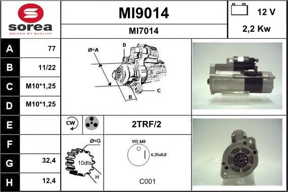 SNRA MI9014 - Starteris adetalas.lv