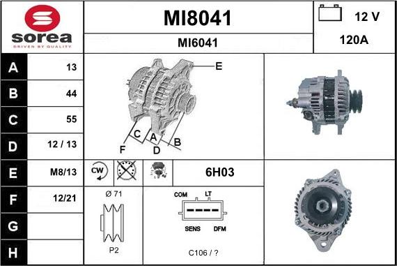 SNRA MI8041 - Ģenerators adetalas.lv