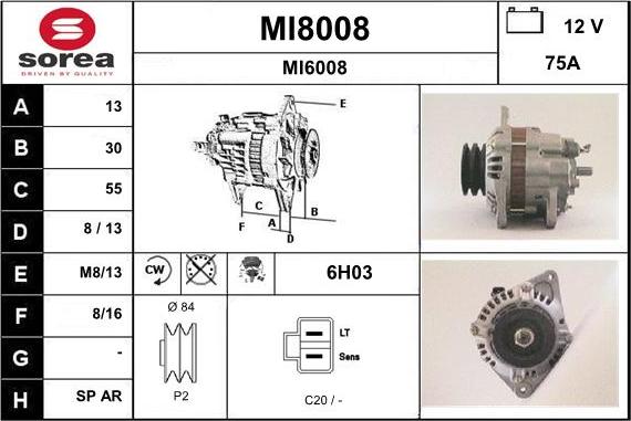 SNRA MI8008 - Ģenerators adetalas.lv