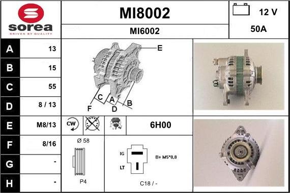 SNRA MI8002 - Ģenerators adetalas.lv