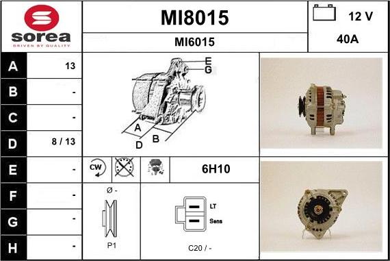 SNRA MI8015 - Ģenerators adetalas.lv