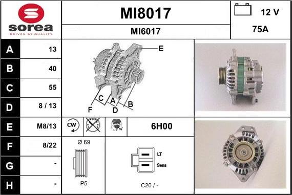 SNRA MI8017 - Ģenerators adetalas.lv