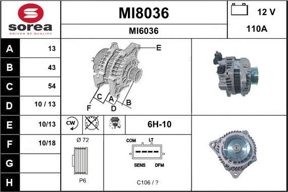 SNRA MI8036 - Ģenerators adetalas.lv