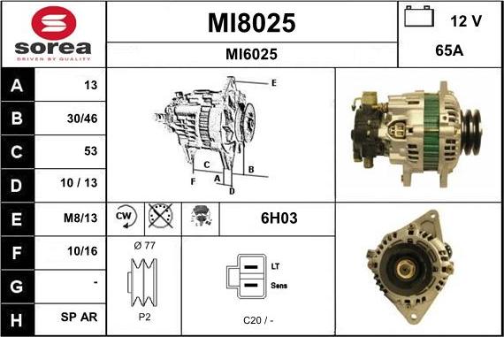 SNRA MI8025 - Ģenerators adetalas.lv