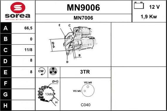 SNRA MN9006 - Starteris adetalas.lv