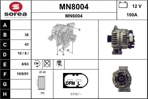 SNRA MN8004 - Ģenerators adetalas.lv