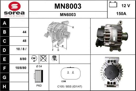 SNRA MN8003 - Ģenerators adetalas.lv