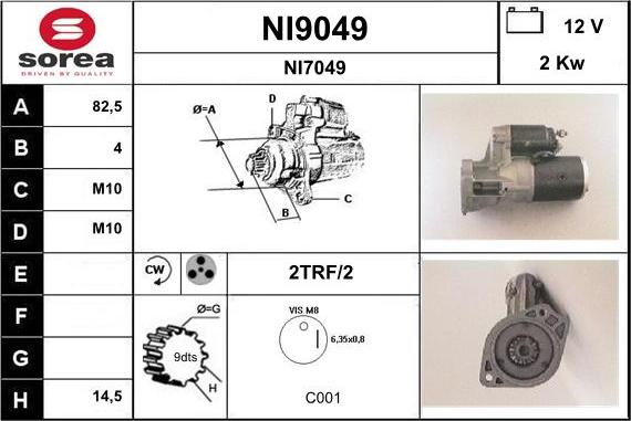 SNRA NI9049 - Starteris adetalas.lv