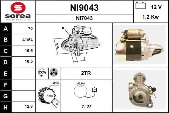 SNRA NI9043 - Starteris adetalas.lv