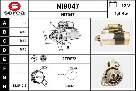 SNRA NI9047 - Starteris adetalas.lv