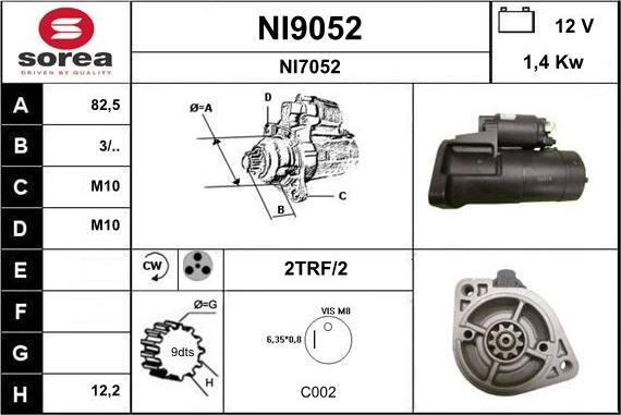 SNRA NI9052 - Starteris adetalas.lv