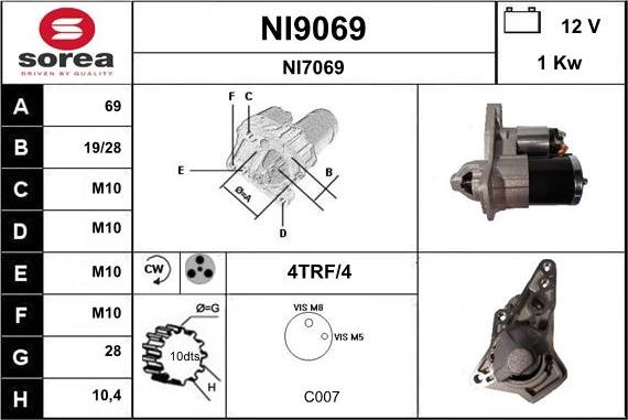 SNRA NI9069 - Starteris adetalas.lv