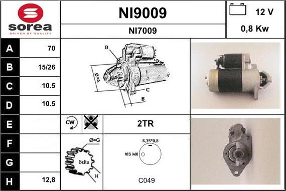 SNRA NI9009 - Starteris adetalas.lv