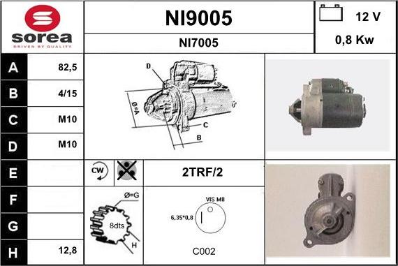 SNRA NI9005 - Starteris adetalas.lv