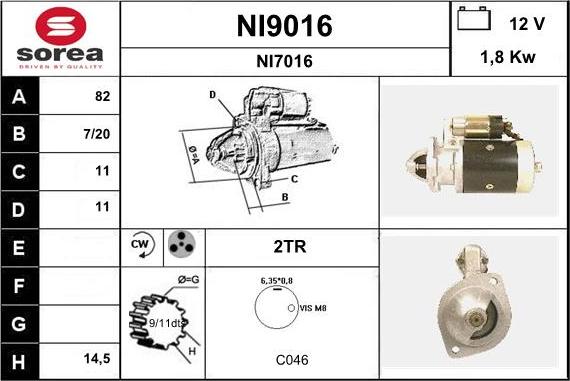 SNRA NI9016 - Starteris adetalas.lv