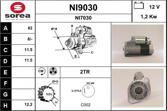 SNRA NI9030 - Starteris adetalas.lv