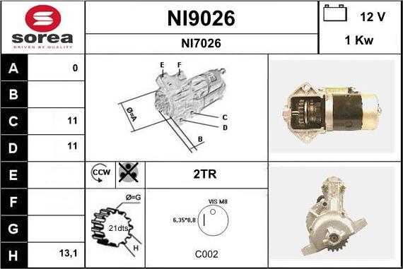 SNRA NI9026 - Starteris adetalas.lv