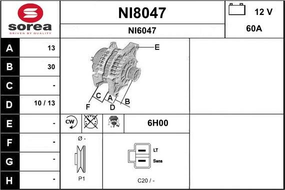 SNRA NI8047 - Ģenerators adetalas.lv