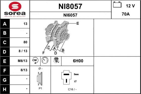 SNRA NI8057 - Ģenerators adetalas.lv