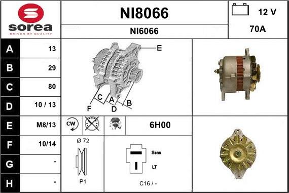 SNRA NI8066 - Ģenerators adetalas.lv