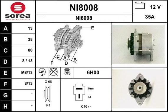 SNRA NI8008 - Ģenerators adetalas.lv