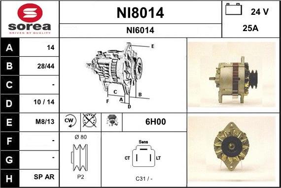 SNRA NI8014 - Ģenerators adetalas.lv