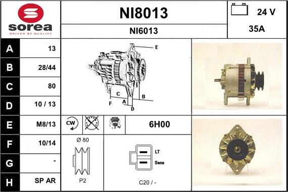 SNRA NI8013 - Ģenerators adetalas.lv