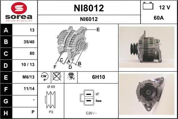 SNRA NI8012 - Ģenerators adetalas.lv