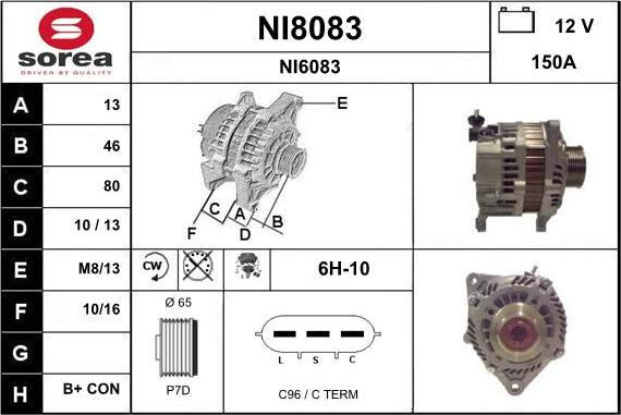 SNRA NI8083 - Ģenerators adetalas.lv