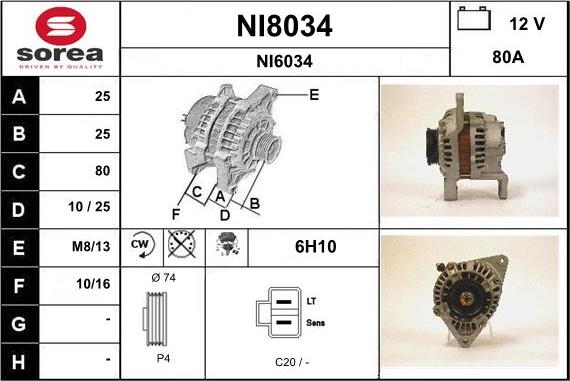 SNRA NI8034 - Ģenerators adetalas.lv