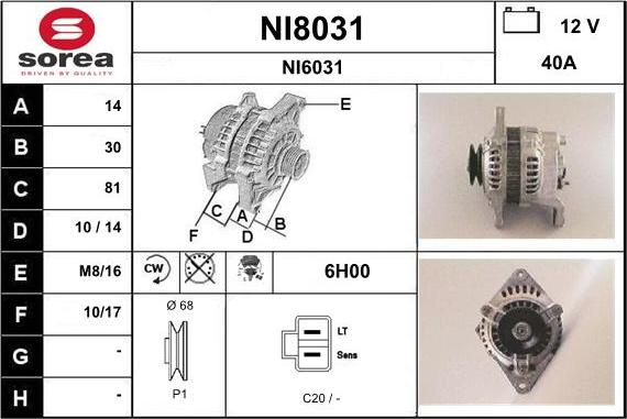 SNRA NI8031 - Ģenerators adetalas.lv