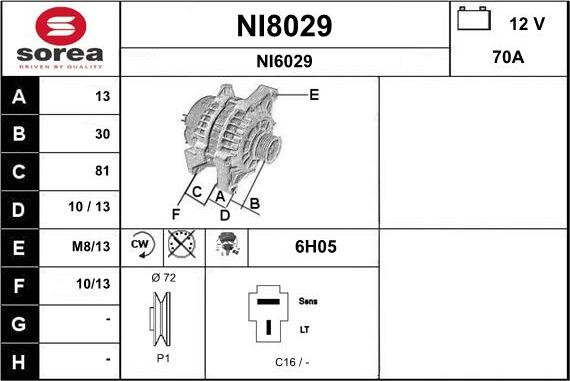 SNRA NI8029 - Ģenerators adetalas.lv