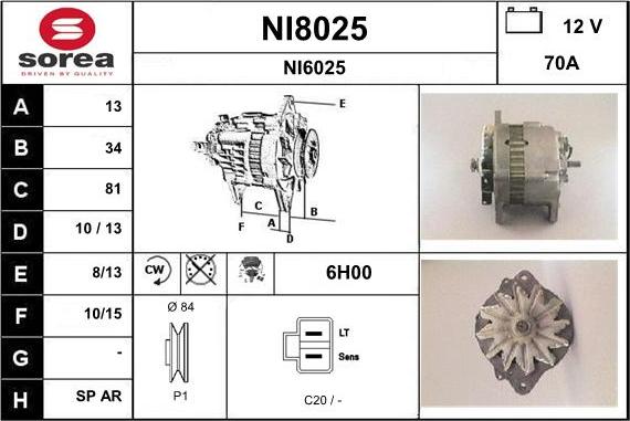 SNRA NI8025 - Ģenerators adetalas.lv