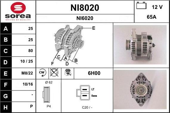 SNRA NI8020 - Ģenerators adetalas.lv