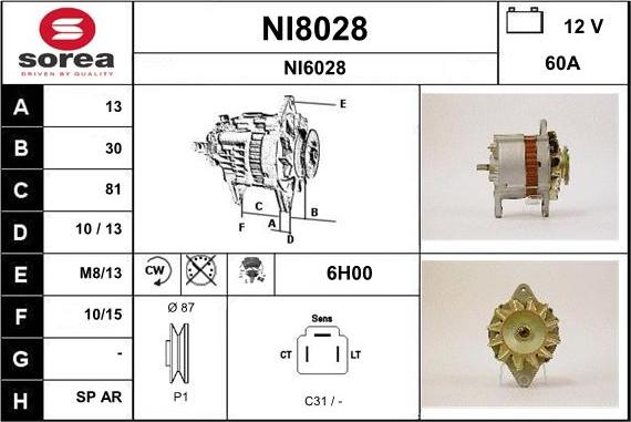 SNRA NI8028 - Ģenerators adetalas.lv