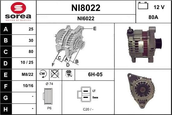 SNRA NI8022 - Ģenerators adetalas.lv