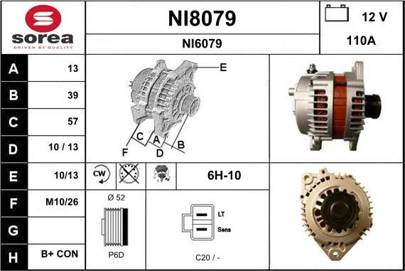 SNRA NI8079 - Ģenerators adetalas.lv