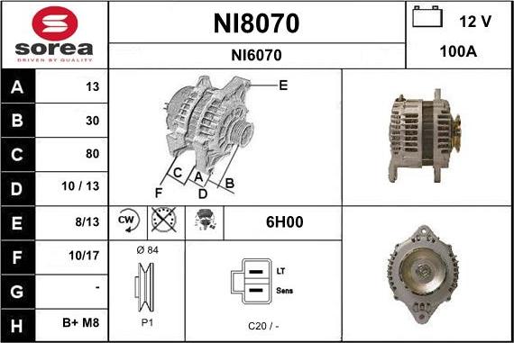 SNRA NI8070 - Ģenerators adetalas.lv