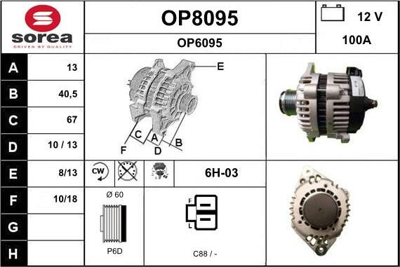 SNRA OP8095 - Ģenerators adetalas.lv