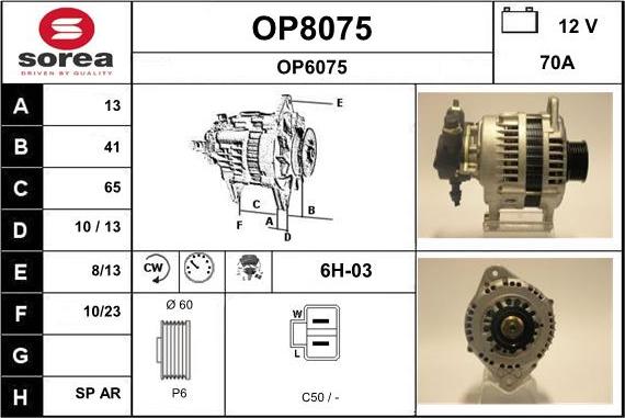 SNRA OP8075 - Ģenerators adetalas.lv