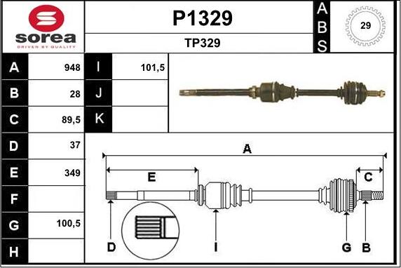 SNRA P1329 - Piedziņas vārpsta adetalas.lv