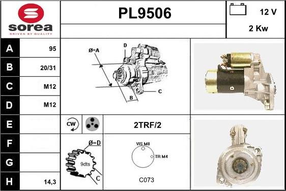 SNRA PL9506 - Starteris adetalas.lv