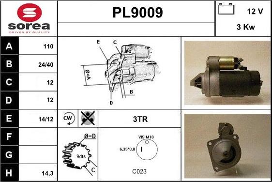 SNRA PL9009 - Starteris adetalas.lv