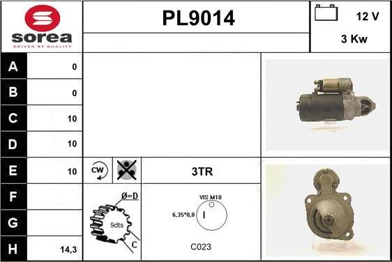 SNRA PL9014 - Starteris adetalas.lv