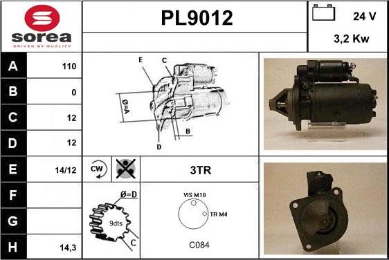 SNRA PL9012 - Starteris adetalas.lv