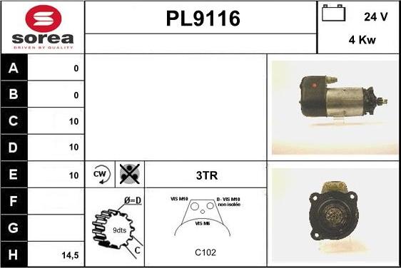 SNRA PL9116 - Starteris adetalas.lv