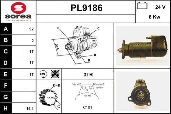 SNRA PL9186 - Starteris adetalas.lv