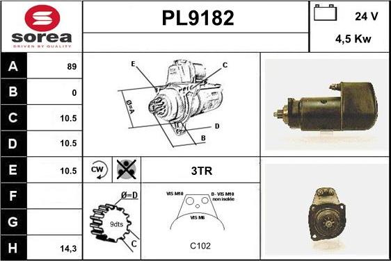 SNRA PL9182 - Starteris adetalas.lv