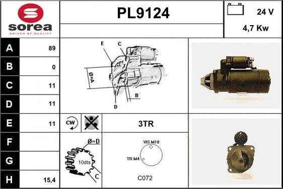 SNRA PL9124 - Starteris adetalas.lv